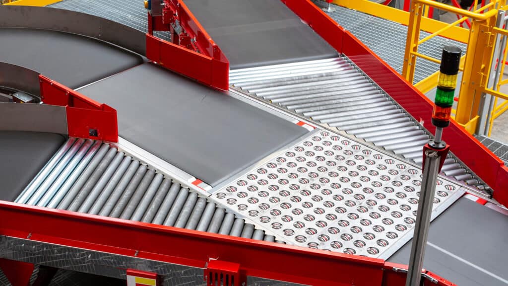 roller ball conveyor divert