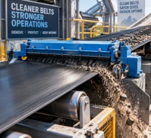 Conveyor Belt Cleaner FAQ 101: Understanding Century Conveyor Systems’ Epic Approach 2 conveyor belt cleaner